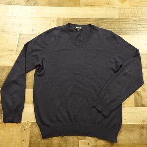 APT. 9 V-Neck Sweater Men's Large Silk Cashmere Navy
